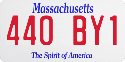 MA license plate 440BY1