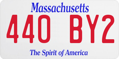 MA license plate 440BY2