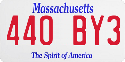 MA license plate 440BY3
