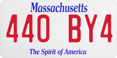 MA license plate 440BY4