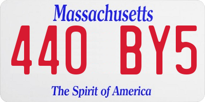 MA license plate 440BY5