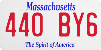 MA license plate 440BY6