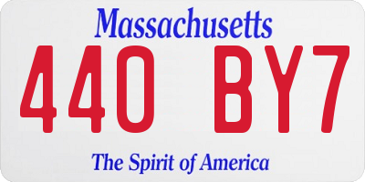 MA license plate 440BY7