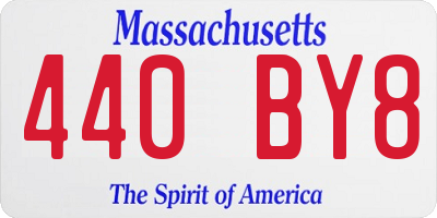 MA license plate 440BY8
