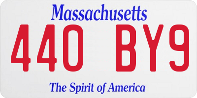 MA license plate 440BY9