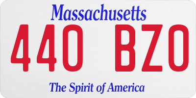 MA license plate 440BZ0