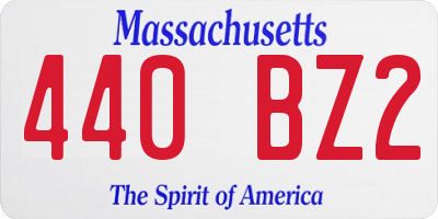 MA license plate 440BZ2