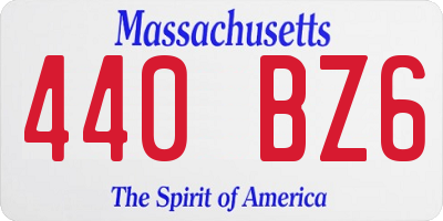 MA license plate 440BZ6