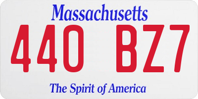 MA license plate 440BZ7