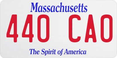 MA license plate 440CA0