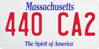 MA license plate 440CA2