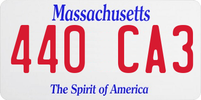 MA license plate 440CA3