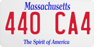 MA license plate 440CA4