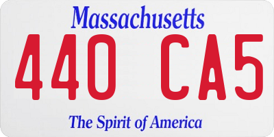 MA license plate 440CA5