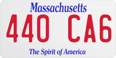 MA license plate 440CA6
