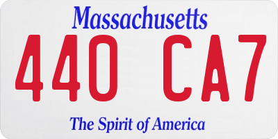 MA license plate 440CA7