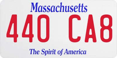 MA license plate 440CA8