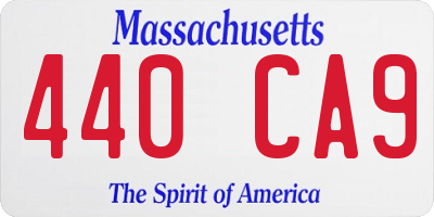 MA license plate 440CA9