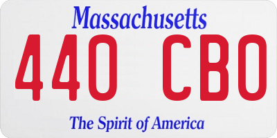 MA license plate 440CB0