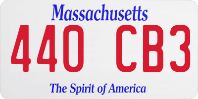 MA license plate 440CB3