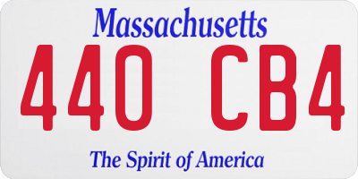 MA license plate 440CB4