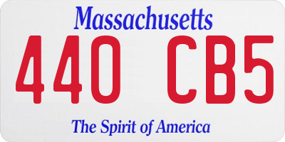 MA license plate 440CB5