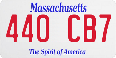 MA license plate 440CB7