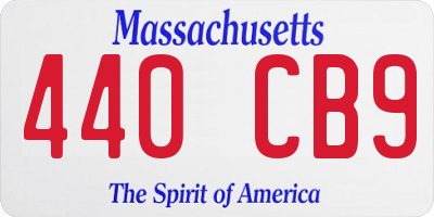 MA license plate 440CB9