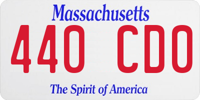 MA license plate 440CD0
