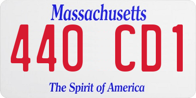 MA license plate 440CD1