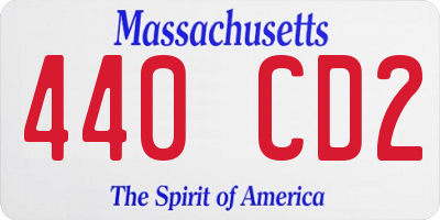 MA license plate 440CD2