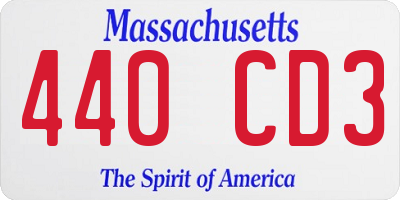 MA license plate 440CD3