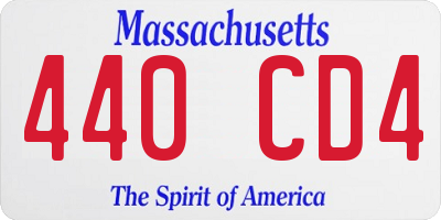 MA license plate 440CD4