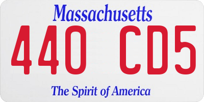 MA license plate 440CD5