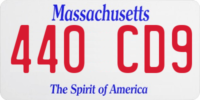 MA license plate 440CD9