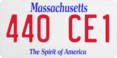 MA license plate 440CE1