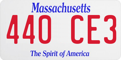 MA license plate 440CE3