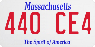 MA license plate 440CE4