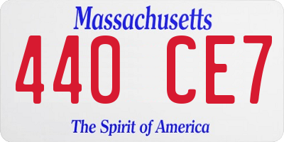 MA license plate 440CE7