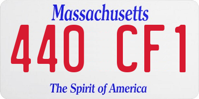 MA license plate 440CF1