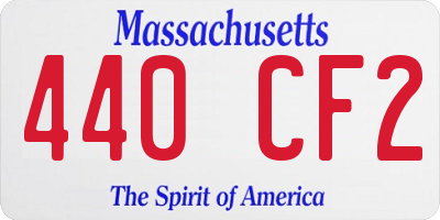 MA license plate 440CF2