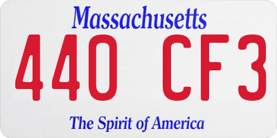 MA license plate 440CF3