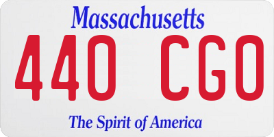 MA license plate 440CG0