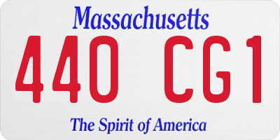 MA license plate 440CG1