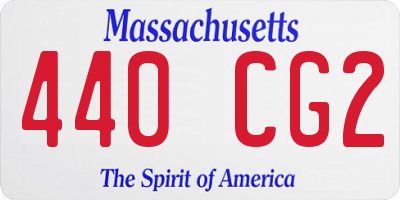 MA license plate 440CG2