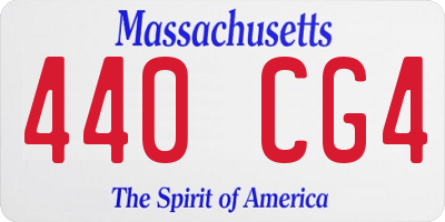 MA license plate 440CG4
