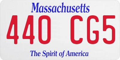 MA license plate 440CG5