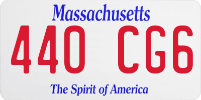 MA license plate 440CG6