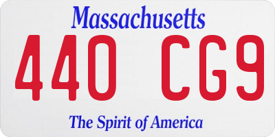 MA license plate 440CG9