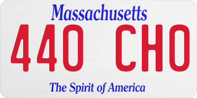 MA license plate 440CH0
